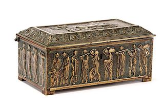 Early 20th C. Neoclassical Bronze Dresser Box