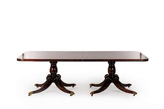 Georgian Style Mahogany Twin Pedestal Dining Table
