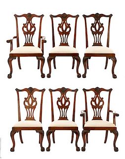 6 Maitland Smith Chippendale Style Dining Chairs