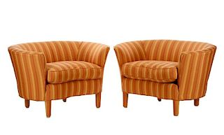 Pair, Attributed to Donghia Upholstered Love Seats