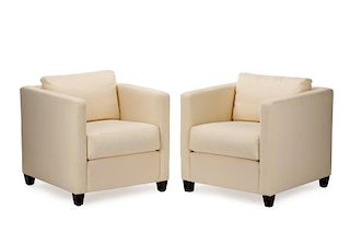 Pair, Cisco Brothers "Vista Mini Chairs" in White