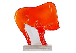 Salviati & Co Amberina Colored Glass Sculpture