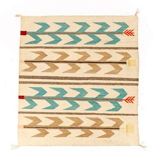 Colorful Yei Pictorial Navajo Rug