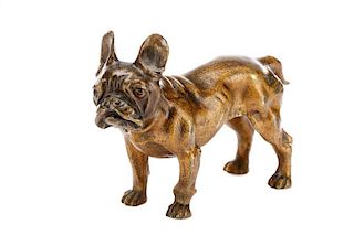 Bronze Figure of Standing Boston Terrier, Signed