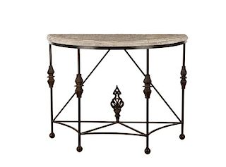 Unique Wrought Iron & Shell Decorated Console
