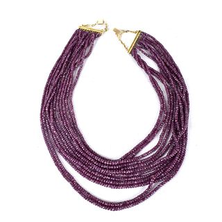 Ruby Bead and 18K Necklace