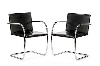 Pair, Mies van der Rohe "Brno" Leather Chairs