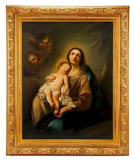 Manner of Guido Reni, "Madonna And Child", Oil
