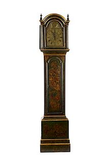 Fine George II Green Chinoiserie Longcase Clock