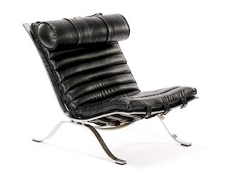 Attributed to Arne Norell Black Leather ARI Chair