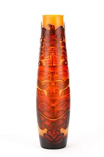 Art Glass Carved Vase, Preston Singletary (attr)