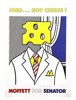 After Lichtenstein, "Jobs...Not Cheese!", Signed