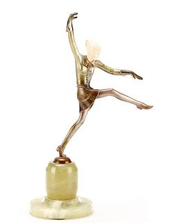 Josef Lorenzl, "Dancer", Art Deco Bronze Sculpture