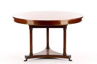 Neoclassical Style Circular Mahogany Dining Table