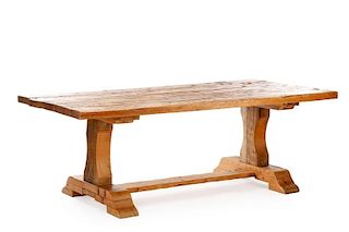 American Rustic Reclaimed Wood Trestle Table
