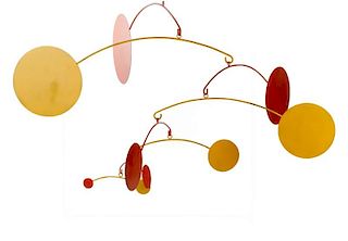 Colorful Kinetic Mobile in the Style of Calder