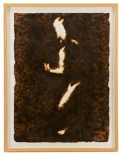 Paul Chojnowski "Figure In Darkness" Burn Drawing
