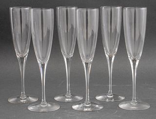 Cartier France Crystal Champagne Glass Stemware, 6