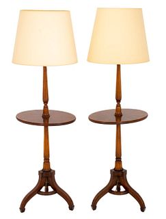 Sheraton Style Standing Lamp Tables, 20th c.