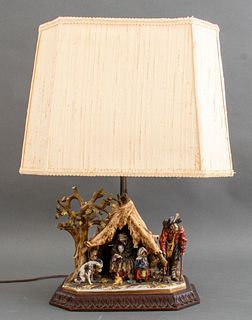 Staffordshire Style Group Mounted As A Lamp