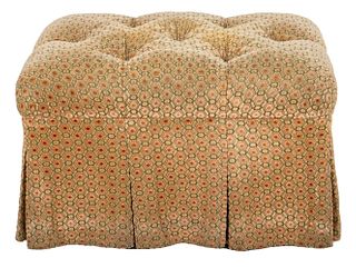 Button Upholstered Ottoman on Casters