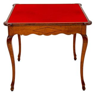 French Provincial Louis XV Style Wood Games Table