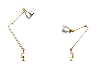 Pair, Industrial Articulating Desk Lamps w/ Clamps