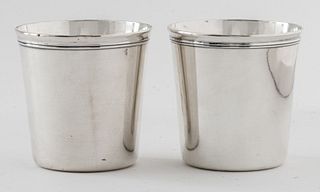 Christofle Silver Plated Cups, Pair
