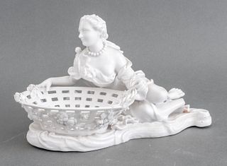 Meissen Style White Porcelain Figural Dish