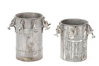 Pair, Industrial Galvanized Steel Clamped Buckets