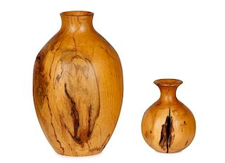 Two Turned Wood Vases, Jim Robbie and Similar