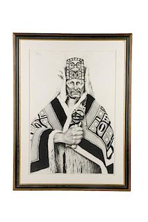 Paul Pletka, "Untitled (Chief)", Lithograph