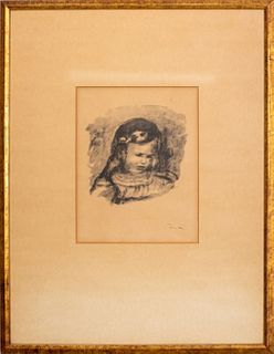 Renoir "Claude Renoir La Tete Baissee" Lithograph