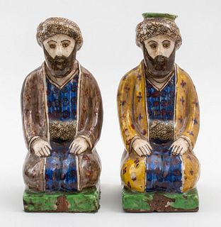 Pair of Turkish Iznik-Glazed Ottoman Figures