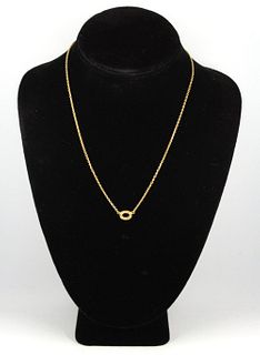 Silver Vermeil Faux-Diamond Pendant Necklace