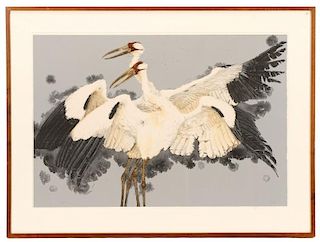 Paul Pletka, "Cranes", Signed Lithograph