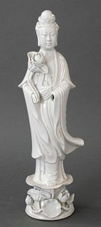 Blanc de Chine Porcelain Figure of Guanyin, 20c