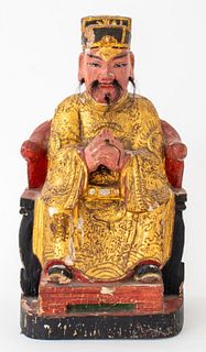 Chinese Polychrome Altar Figure.