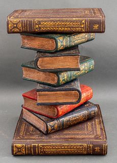 Whimsical Side Table of Stacked Books