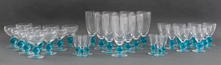 Blue/Clear Assembled Cocktail Glassware Service 36