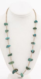 Native American Turquoise & Heishi Shell Necklace