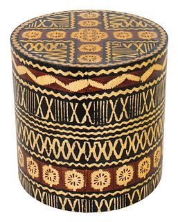 African Mudcloth-Patterned Ceramic Seat
