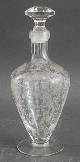 Clear and Frosted Glass Decanter With Stopper