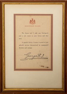 WWI George V Dominion Forces Letter, 1918