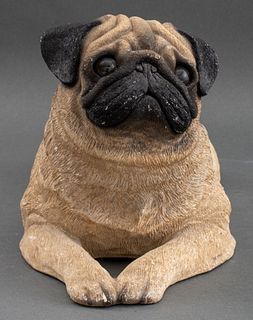 Sandicast Lying Fawn Pug Dog Sculpture