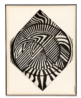 Ex-Pat Optic Art, "Stereopsis", Etching, 1968