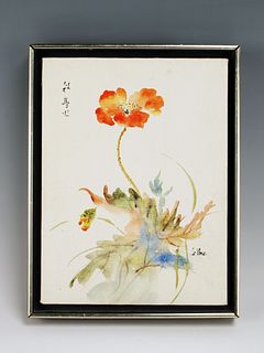 CHINESE FLOWER WATERCOLOR 