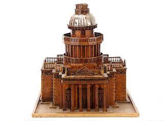 19th C. Wooded Maquette or Model of The Pantheon