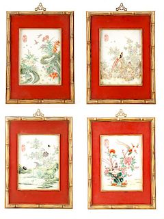 Series of 4 Chinese Porcelain Plaques, Marked
