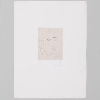 Henri Matisse (1869-1954): TÃªte de jeune fille aux souerils rectangulaires